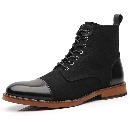 Herren Stiefel Bullock Schuhe Abendschuhe Wanderschuhe Brautkleider schlicht Täglich Leder Komfortabel Stiefeletten / Stiefeletten Halbschuhe Dunkelbraun Schwarz Hell Gray Frühling Herbst Image