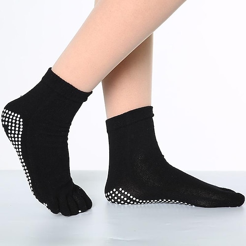 Yoga-Fünf-Finger-Socken für Damen, reine Baumwolle, rutschfeste Socken, professionelle Indoor-Sportsocken, Yoga-Damensocken, für den Schulanfang, für Studenten Image
