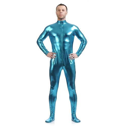 Glänzende Zentai-Anzüge Cosplay Kostüm Ganzkörperanzug Karnevalskostüm Ganzkörperanzug Herren Damen Sex Sexy Kostüm Einfarbig Elasthan Latex Kostüm für Halloween Erwachsene