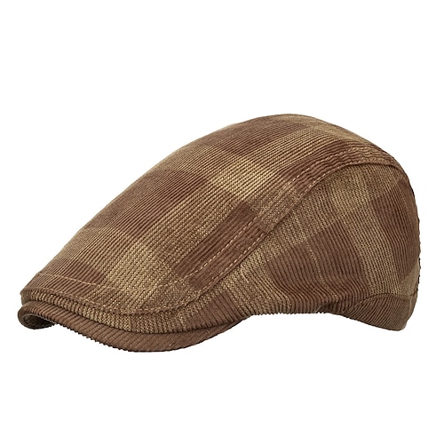 Herren Schiebermütze Tweed-Mütze Schwarz Dunkelmarine Baumwolle 1920er Jahre Mode Traditionell-Klassisch Outdoorbekleidung Casual Plaid / Karomuster Image