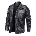 Herren Lederjacke Kunstlederjacke Motorrad Jacke Motorradjacke Outdoor Freizeitskleidung Warm Herbst Winter Glatt Modisch Strassenmode Kargen Standard Schwarz Braun Armeegrün Jacken