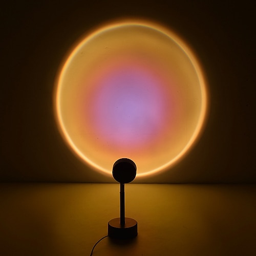 Sunset Lampe führte sonnenuntergang projektor lampe tiktok lichter usb betrieb regenbogen nachtlicht atmosphäre tischlampe wohnzimmer schlafzimmer café hintergrund wanddekoration bunte lichter Image