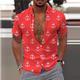 Herren Hemd Hawaiihemd Sommerhemd Grafik-Drucke Anker Umlegekragen Schwarz Gelb Schwarz / Braun Rote Braun Strasse Casual Kurze Ärmel Bedruckt Button-Down Bekleidung Vintage Tropisch Sport