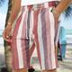 Herren Shorts Kurze Hosen Sommer-Shorts Strandshorts Kurze Hosen Baggy Shorts Kurze Hosen Tasche Kordelzug Elastische Taille Streifen Outdoor Täglich Ausgehen Strassenmode Stilvoll Schwarz Rote