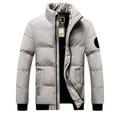 Herren Wintermantel Winterjacke puffer jacket Steppjacke übergangsjacke Tasche Tasche mit Reißverschluss Ausgehen Casual Wandern Windundurchlässig Warm Winter Einfarbig Schwarz Rote Grün Grau