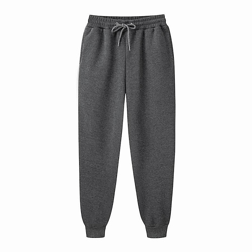Herren Fleecehosen Jogginghose Trainingshose Jogginghose Jogger Winterhose Hose Hosen Seitentaschen Elastische Taille Vlies Feste Farbe Komfort Warm Täglich Brautkleider schlicht Marineblau Aprikose Image