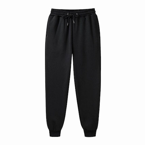 Herren Jogginghose Jogginghose Jogger Fleecehose Hose Winterhose Seitentaschen Elastischer Bund Fleece Einfarbig Komfort Warm Täglich Lässig Blau Aprikose Image