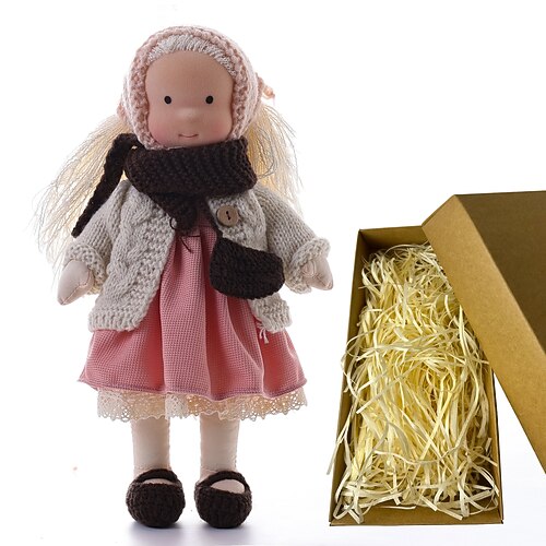 Waldorfpuppe mit Baumwollkörper, Künstlerpuppe, handgefertigte Mini-Anziehpuppe, DIY-Halloween-Geschenkbox, Verpackung, Segen (ausgenommen Kleintierzubehör) für Weihnachtsgeschenke Image
