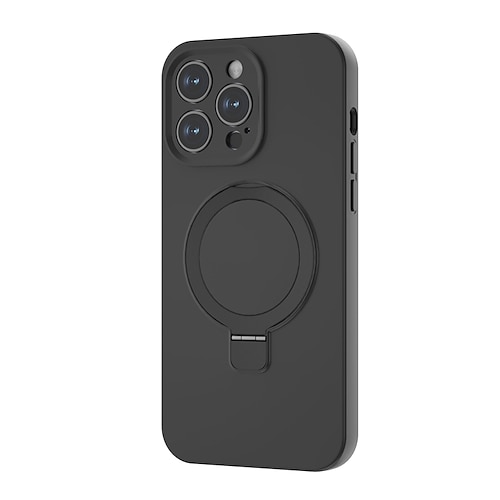 Handy Hülle Handyhüllen Für iPhone 13 12 Pro Max Rückseite Mit Magsafe Unterstützt kabelloses Laden Ständer Stoßfest Einfarbig Silikagel Silikon Image