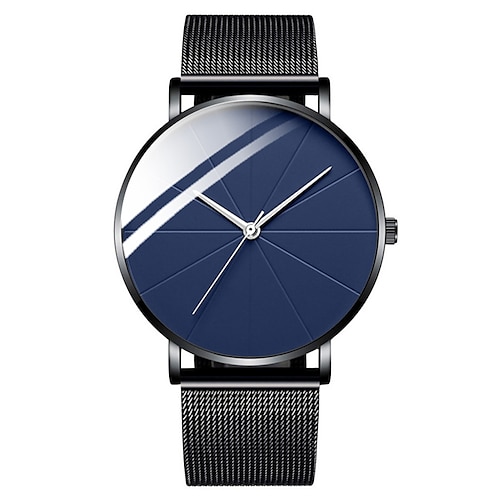 Mode Herren Quarz Uhren Ultra Dünn Lässig Minimalistisch Herren Business Mesh Gürtel Armbanduhr