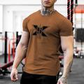 Graphic Buchstabe Kratzer Schwarz Weiß Gelb T Shirt Tee Herren Grafik Baumwollmischung Hemd Sport Muskel Hemd Kurzarm Bequemes T-Shirt Fitness Fitnessstudio Sommer Modedesigner-Kleidung M L XL XXL