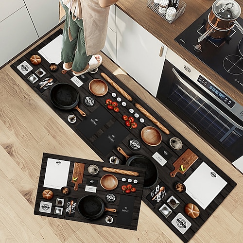 Gewürzküchenmatte, rutschfester, ölbeständiger Teppich, Innen- und Außenmatte, Schlafzimmer-Dekoration, Badezimmermatte, Eingangsteppich, Türmatte Image