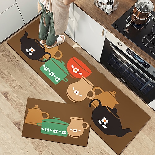 Gewürzküchenmatte, rutschfester, ölbeständiger Teppich, Innen- und Außenmatte, Schlafzimmer-Dekoration, Badezimmermatte, Eingangsteppich, Türmatte Image