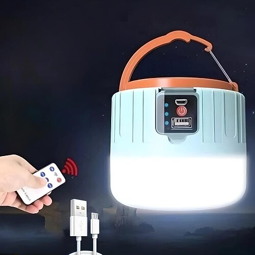 1 Stück Solar-LED-Campingleuchte, solarbetriebene, tragbare, wiederaufladbare Campinglaternen, Außenbeleuchtungslampe mit Handy-Ladefunktion, multifunktionale Notlampe Image