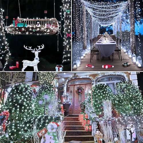 10M 9,6W Flash 100-LED Warmweiß Kaltweiß Lichtstreifen Licht Lampe Lichterkette (EU-Stecker AC 220V) Image