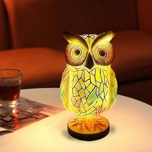 Schreibtischlampe aus Kunstharz, Tierserie, simulierte Buntglas-Dekor-Tischlampe, Vintage-Nachttischlampe, 15 cm/5,9 Zoll