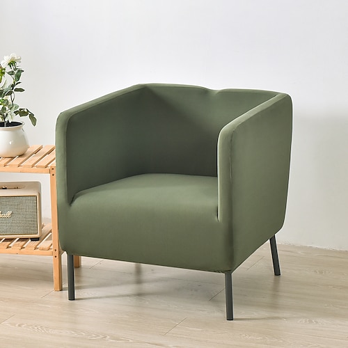 Stretch-Bezüge für quadratische Wannen, Stuhl, burgunderfarbener Schonbezug, Sofabezug, Möbelschutz, hochelastischer 1-teiliger Sofa-Stuhlbezug für das Wohnzimmer, strapazierfähiger Spandex-Stoff, Image