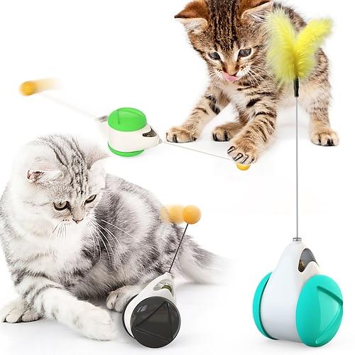 Katze jagt Spielzeug Balance Auto Design Katze interaktives Spielzeug nicht Batterie selbst rotierendes Auto Katzenspielzeug mit Katze Katzenminze Zauberstab Chaser Spaß Puzzle Spielzeug für Katze