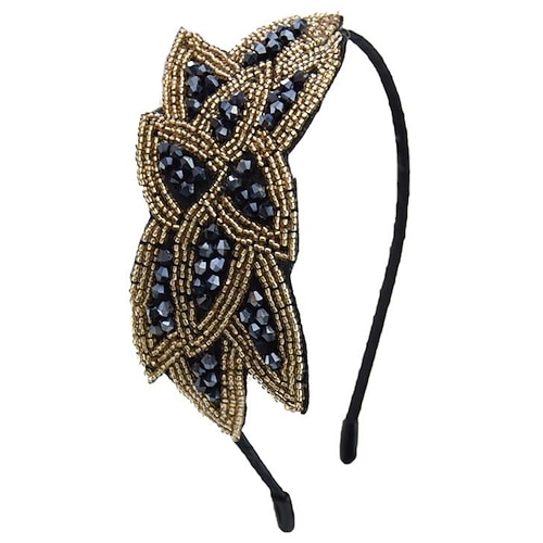 1920er-Jahre-Flapper-Stirnbänder für Damen, 20er-Jahre-Vintage-Kopfbedeckung, Strass-Perlen-Blatt-Haarband, Haar-Accessoire