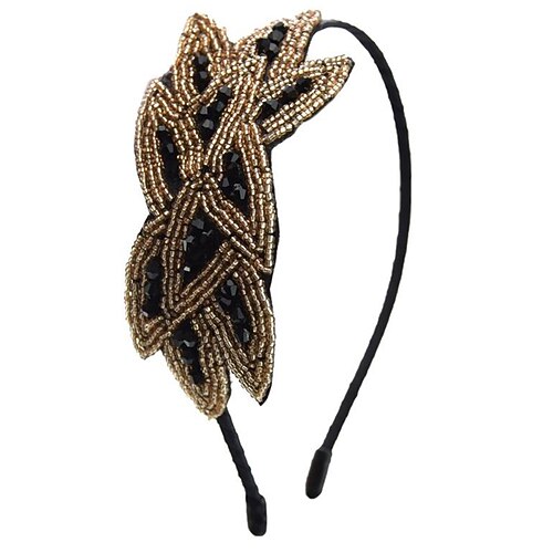 1920er-Jahre-Flapper-Stirnbänder für Damen, 20er-Jahre-Vintage-Kopfbedeckung, Strass-Perlen-Blatt-Haarband, Haar-Accessoire