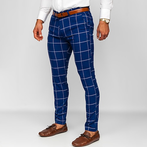 Herren Hose Hosen Chinesisch Chino Chino Hosen Tasche Plaid Komfort Atmungsaktiv Outdoor Täglich Ausgehen Modisch Brautkleider schlicht Cachi scuro Schwarz Image