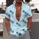 Herren Hemd Hawaiihemd Sommerhemd Grafik-Shirt Aloha-Shirt Kokosnussbaum Umlegekragen Weiß Rosa Rote Blau Grün Print Outdoor Strasse Kurzarm Button-Down Bedruckt Bekleidung Modisch Designer