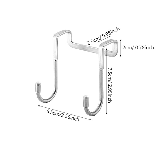 Edelstahl-Nachttisch-Türhaken, Schlafsaal, Doppelhaken, S-förmiger Haken, Kleideraufhängung, Badezimmer, Küche, Hängeregal, S-förmiger Haken hinter der Tür, 1 Stück Image