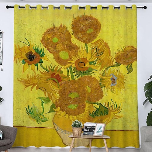 Vincent Van Gogh Vorhangpaneele Ösen/Ösenvorhänge für Wohnzimmer, Schlafzimmer, Bauernhausvorhang für Küchentür, Fensterbehandlungen, Raumverdunkelung Image