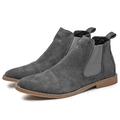 Herren Stiefel Chelsea-Stiefel Wildlederschuhe Abendschuhe Vintage Britisch Täglich Leder warm halten Tragen Sie Beweis Stiefeletten / Stiefeletten Halbschuhe Schwarz Braun Grau Sommer Herbst Winter