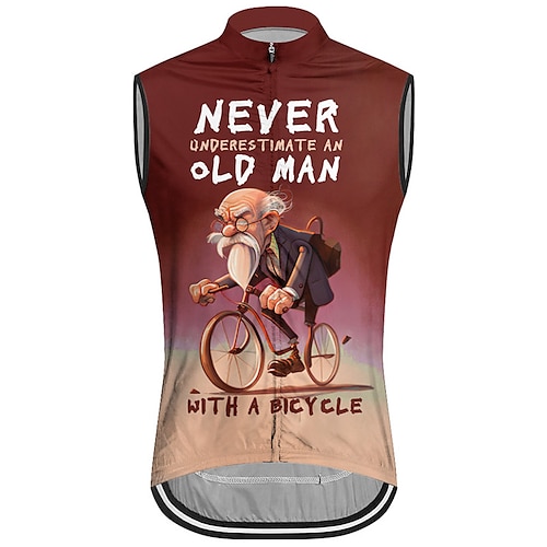Herren Fahrradweste Radtrikot Grafik Buchstaben Zahlen Ärmellos Fahhrad Weste / Gilet Trikot Oberteil mit 3 Gesäßtaschen Mountainbike MTB Straßenradsport Schnelltrocknend Rückentasche Image