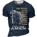 Cross T-Shirt Mens 3D Shirt For Ordre Du Temple Brown Summer Cotton Men'S Unisex Tee Distressed Templar Graphic Prints Soldier Crew Neck Light Yellow 3D Plus Size