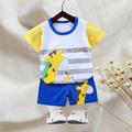 2 Stück Baby Jungen T-Shirt Shorts Outfit Tier Karikatur Buchstabe Kurzarm Set Outdoor Neutral Täglich Basic Sommer Frühling 3-7 Jahre Kurzes Set 30-KANINCHEN-Kaninchen. Kurzes Set 35-Happy Niu Niu