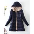 Damen Winterjacke Wintermantel Fleecejacke Hoodie Jacke Outdoor Strasse Freizeitskleidung Herbst Winter Lang Mantel Regular Fit Windundurchlässig warm halten Stilvoll Brautkleider schlicht Komfortabel