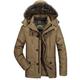 Herren Wintermantel Winterjacke Klassicher Stil Campen und Wandern Warm Reisverschluss Tasche Schwarz Kaki Armeegrün Dunkelblau Pufferjacke