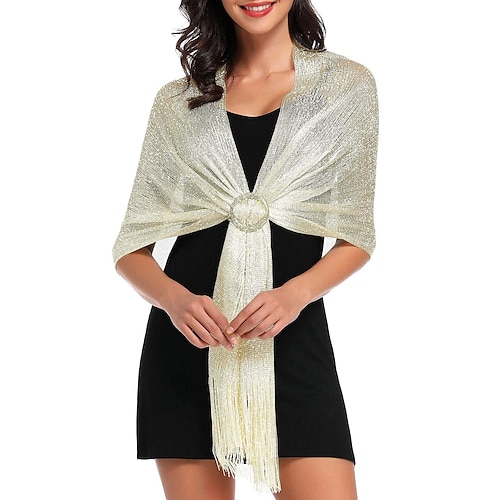 Glitzer Goldene Zwanziger Glanz Glamour Flapper-Schals Der große Gatsby Charleston Kostüm Damen Valentinstag Maskerade Abendgesellschaft Party Hochzeit Erwachsene Schal Sommer Frühling Herbst Image