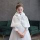 kinderkleidung Mädchen Kappe Feste Farbe Modisch Hochzeit Mantel Oberbekleidung 3-8 Jahre Herbst Weiß