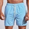 Herren Boardshorts Badeshorts Badehose Schwimmshorts Bademode Sommer-Shorts Strandshorts Kurze Hosen Kordelzug mit Mesh-Futter Elastische Taille Graphic Streifen Atmungsaktiv Weich Kurz Casual