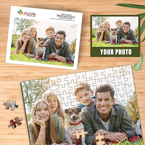 individuelles Fotopuzzle, Familienbild, Puzzles, weißes Kartenpapier, um ein personalisiertes Geschenk zu erstellen, 500 Stück/100 Stück Image