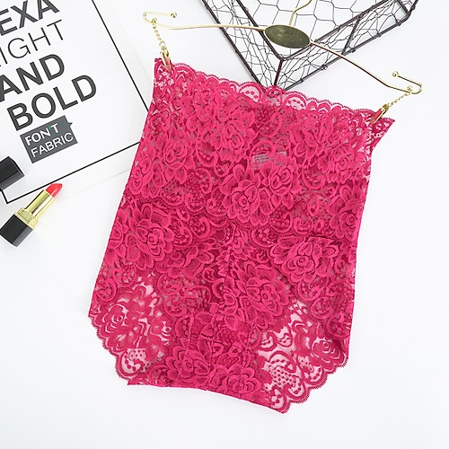 Damen sexy Höschen kurze Unterwäsche 1 Stück Unterwäsche sexy Komfort Spitze reine Farbe PU hohe Taille sexy grün schwarz lila M L XL Home Outfits Image