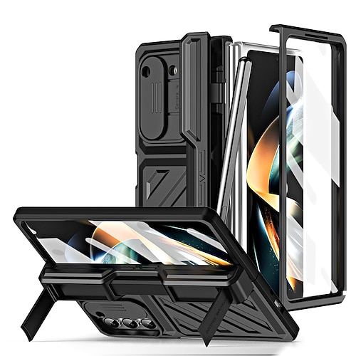 Handy Hülle Handyhüllen Für Samsung Galaxy Z Fold 5 Z Fold 4 Mit Ständer mit Displayschutz Stoßfest PC Image