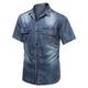 Herren Hemd Knopfhemd Sommerhemd Jeanshemd Chambray-Hemd Blau Dunkelgray Leicht Blau Kurzarm Glatt Umlegekragen Casual Täglich Button-Down Bekleidung Baumwolle Denim Modisch Strassenmode Klassisch