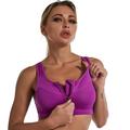 Damen Hohe Unterstützung Sport Bustier bh Sport-BH Bustier Reißverschluss vorne Rückenverschluss BH-Oberteil Gefüttert Yoga Fitness Fitnesstraining Einstellbar Atmungsaktiv Rasche Trocknung Schwarz