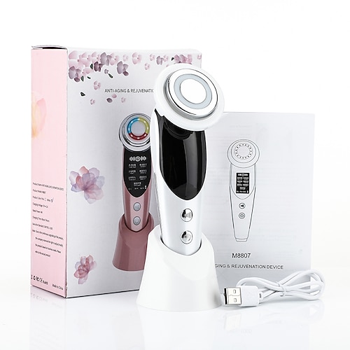 7 in 1 Gesichts Lift Geräte RF Mikroströme Hautverjüngung Gesichts Massager Lichttherapie Anti-Aging Falte Schönheitsgerät Valentinstagsgeschenk Image