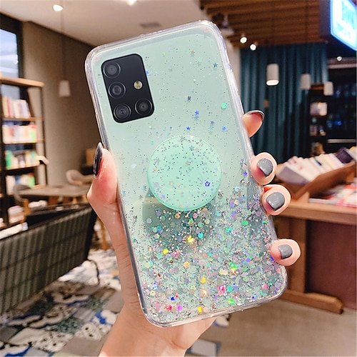 Handy Hülle Handyhüllen Für Samsung Galaxy S25 S24 S23 S22 S21 FE S21 Ultra Plus A34 A54 A53 S20 Rückseite Mit Ständer Vollschutz Glitzer Glanz Himmel Glitzernd TPU Image