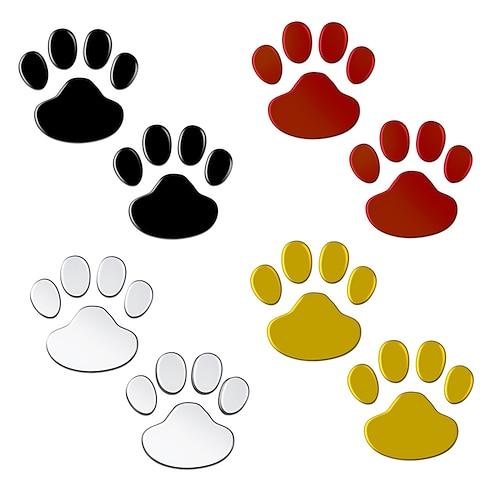 2 Stück/Set Autoaufkleber, cooles Design, Pfote, 3D-Tier, Hund, Katze, Bär, Fußabdrücke, Fußabdruck, Aufkleber, Autoaufkleber, Silber, Rot, Schwarz, Golden