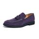 Herren Loafer Slip On Abendschuhe Quasten-Müßiggänger Geschäftlich Britisch Täglich Wildleder Komfortabel Rutschfest Schnürsenkel Blau Purpur Frühling Herbst