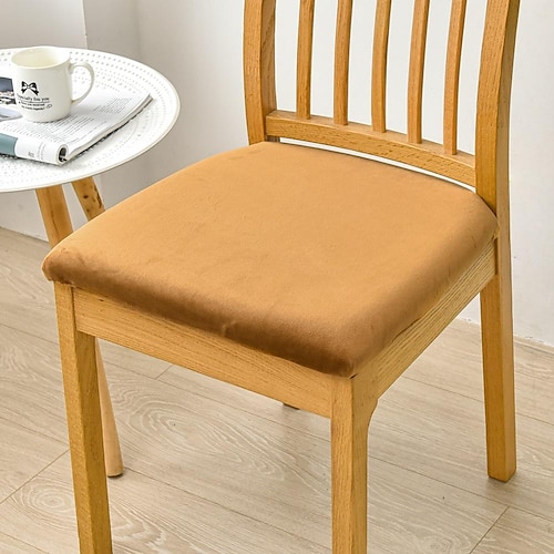 Esszimmerstuhlbezug, Stretch-Stuhlsitzbezug Stuhlhussen, elastischer Stuhlschutz für Esszimmer, Party, Hotel, Hochzeit, weich, abnehmbar und waschbar Image