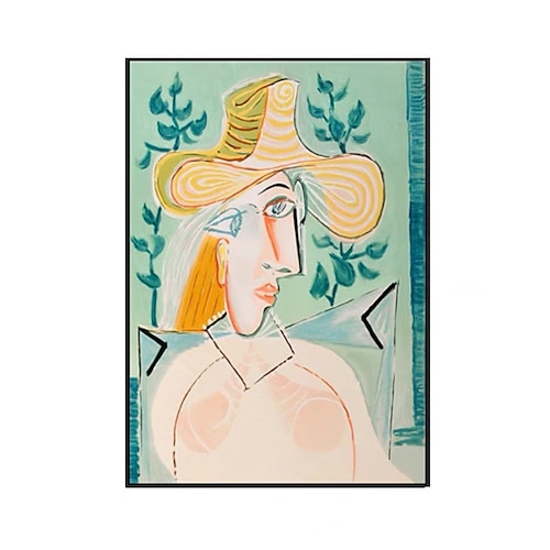 Mintura handgefertigte Picasso-berühmte Ölgemälde auf Leinwand, Heimdekoration, moderne Wandkunst, abstraktes Porträtbild für Heimdekoration, gerolltes, rahmenloses, ungedehntes Gemälde Image