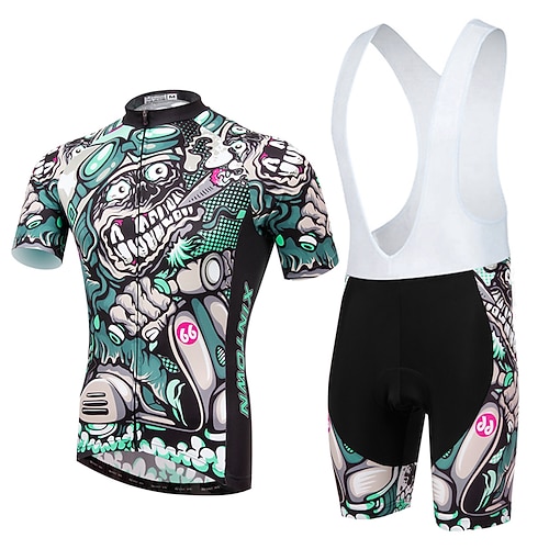 XINTOWN Herren Radtrikot mit Radhose kurz Trägern fahrradbekleidung set Radtrikot-Set Kurzarm MTB Mountain Rennrad Winter Schwarz Blau Fahhrad 3D-Pad Atmungsaktiv Rasche Trocknung Sport Mit Mustern Image