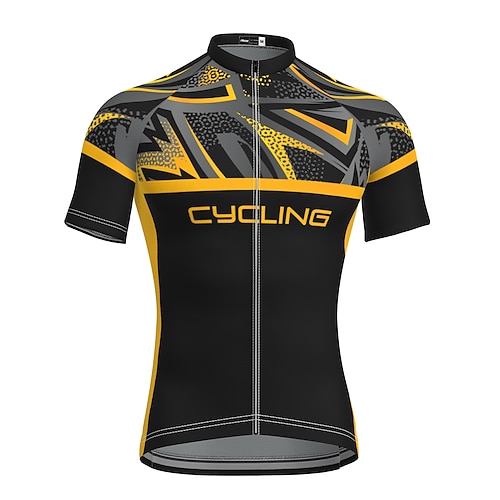 Herren Radtrikot Geometrisch Gemustert Lustig Kurzarm Fahhrad Trikot Oberteil mit 3 Gesäßtaschen Mountainbike MTB Straßenradsport Schnelltrocknend Weich Reflektierende Streifen Rückentasche Sport Image
